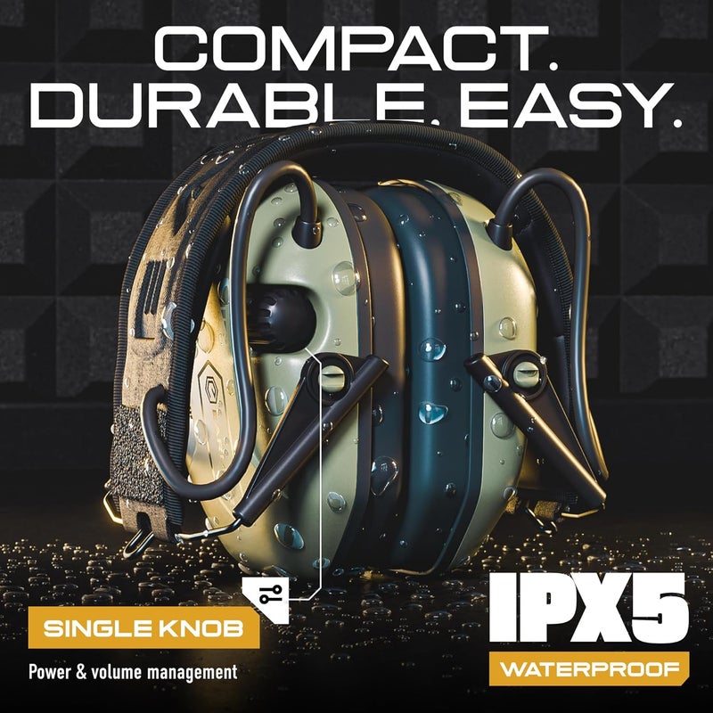 EARMOR M300A Ear Protection For Gun Range - Shooting Ear Muffs with Ergonomic Gel Cushions, IPX5 Waterproof Gear - Image 2